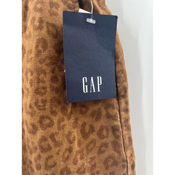 GAP Women’s Button Fly Leopard Print High Rise Linen Blend Shorts Size 0 NWT​​ - Picture 3 of 12